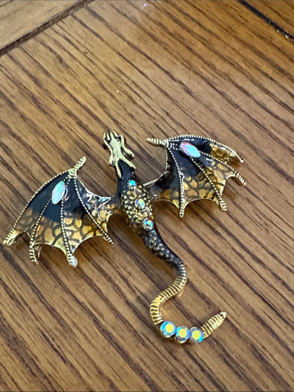 Dragon Pendant/ Brooch combo with Opalescent Accents